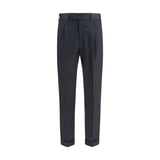 PT Torino Gray Wool Oves Aries Casual Pants