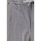 PT Torino Gray Wool Oves Aries Casual Pants