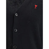 Ami Paris Black Wool Oves Aries Cardigan