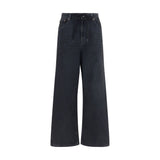 MM6 Black Cotton Relaxed Fit Jeans
