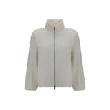 Gongdid Design White Polyester Full-Length Jacket