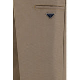 Prada Brown Cotton Casual Pants