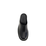 MM6 Black Calf Leather Bos Taurus Mules