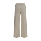 Mother Denim White Cotton Relaxed Fit Jeans