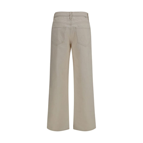 Mother Denim White Cotton Relaxed Fit Jeans