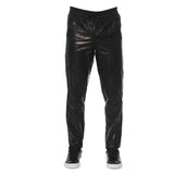Trussardi Black Lamb Leather Men Pant