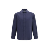 Brunello Cucinelli Blue Cotton Dress Shirt