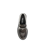 Prada Brown Calf Leather Bos Taurus Slip-On Loafers