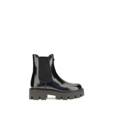 Prada Black Calf Leather Bos Taurus Chelsea Boots