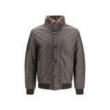 MooRER Brown Leather Full-Length Jacket