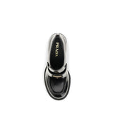 Prada Black Calf Leather Bos Taurus Platform Loafers
