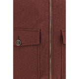 Brunello Cucinelli Bordeaux Wool Oves Aries Sleeveless Jacket