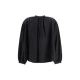 Forte_Forte Black Cotton Pattern Shirt