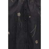 Forte_Forte Black Cotton Pattern Shirt