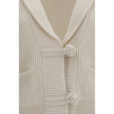 Forte_Forte White Wool Oves Aries Cardigan