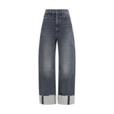 Mother Denim Black Cotton Cropped Jeans