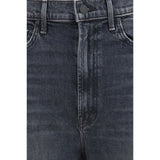 Mother Denim Black Cotton Cropped Jeans