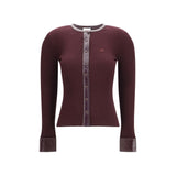 Courrèges Bordeaux Viscose Cardigan