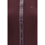 Courrèges Bordeaux Viscose Cardigan