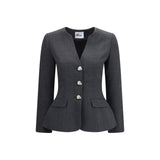 Self-Portrait Gray Polyester Blazer