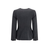 Self-Portrait Gray Polyester Blazer