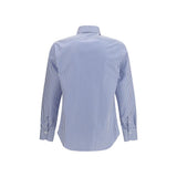Finamore Blue Cotton Pattern Shirt