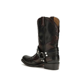 Versace Black Calf Leather Bos Taurus Ankle Boots