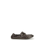 Prada Brown Calf Leather Bos Taurus Slip-On Loafers