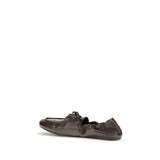 Prada Brown Calf Leather Bos Taurus Slip-On Loafers