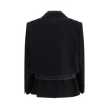 Sacai Black Wool Oves Aries Denim Jacket