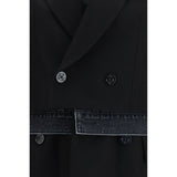 Sacai Black Wool Oves Aries Denim Jacket