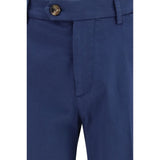 Brunello Cucinelli Blue Cotton Pants