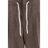 Brunello Cucinelli Brown Linen Casual Pants