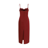 Magda Butrym Bordeaux Cotton Cocktail Dress