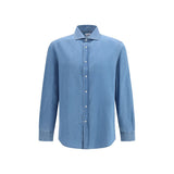 Brunello Cucinelli Blue Denim Shirt