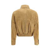 Versace Beige Lamb Leather Bomber