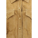 Versace Beige Lamb Leather Bomber