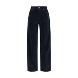 Max Mara Blue Cotton Casual Pants