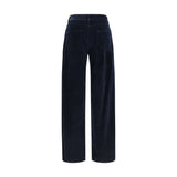 Max Mara Blue Cotton Casual Pants