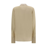Fendi Beige Silk Dress Shirt