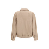 Brunello Cucinelli Beige Leather Leather Jacket
