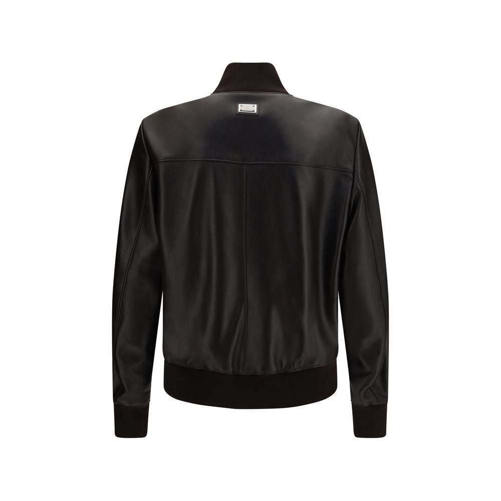 Dolce & Gabbana Brown Lamb Ovis Aries Bomber