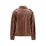 Arma Brown Lamb Ovis Aries Leather Jacket
