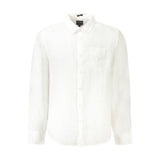 Guess Jeans White Linen Mens Shirt
