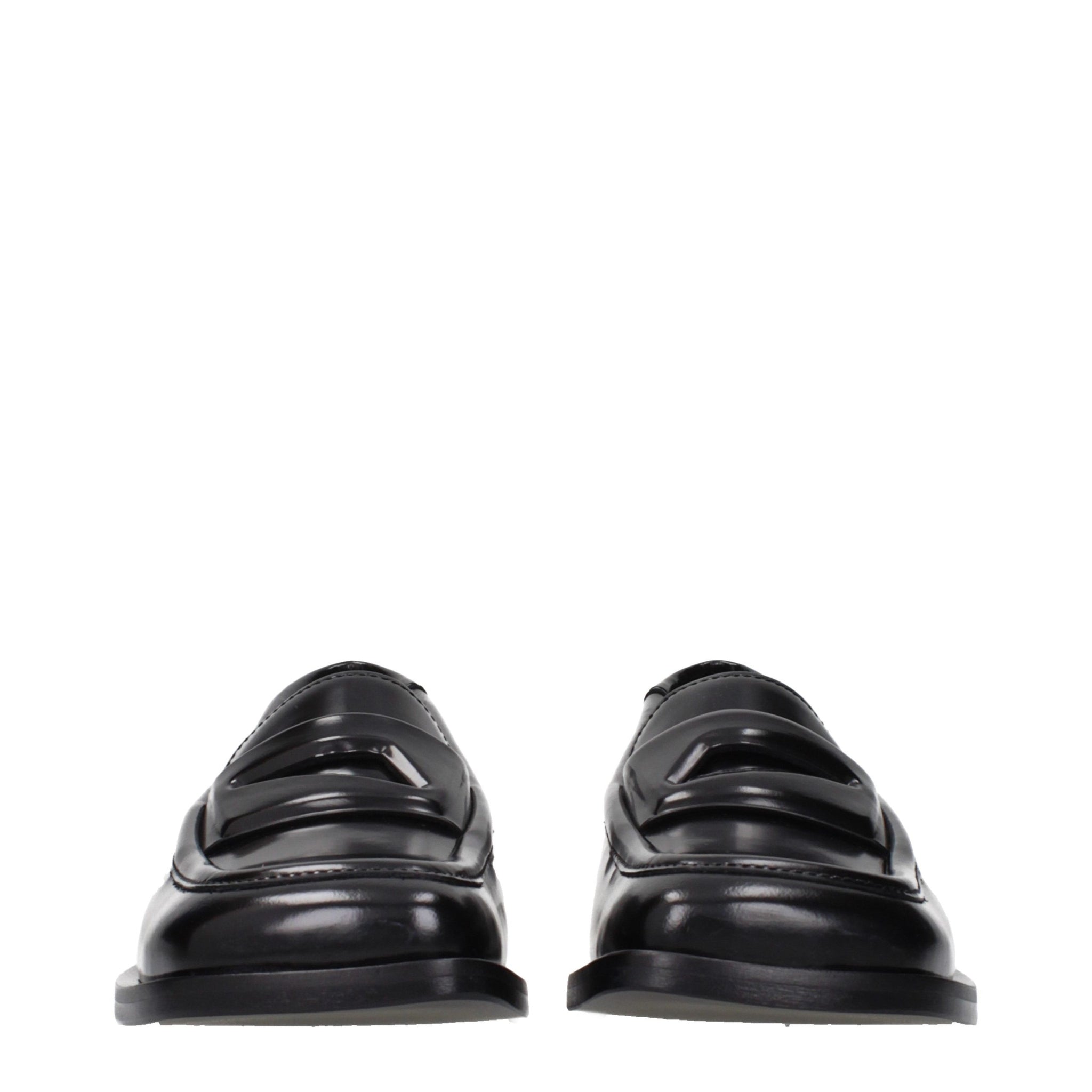 The Attico Black Leather Slip-On Loafers