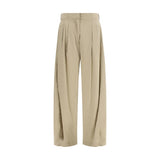 The Row Beige Silk Casual Pants