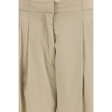 The Row Beige Silk Casual Pants