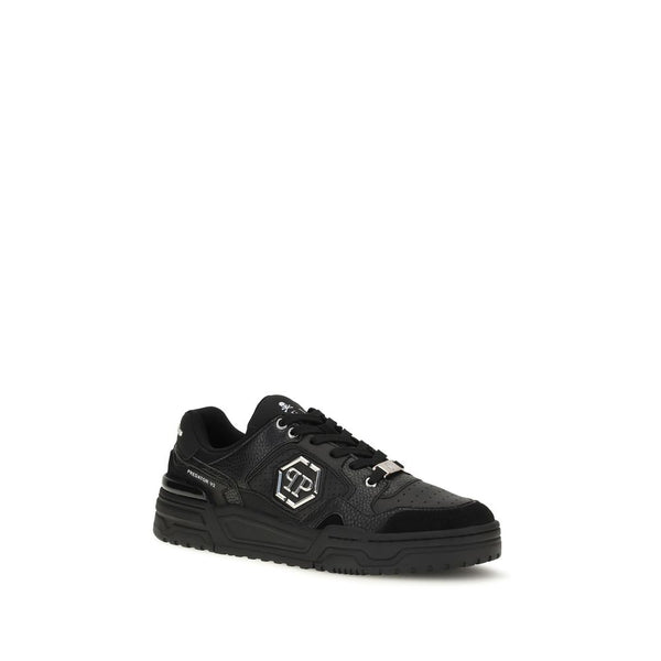 Philipp Plein Black Polyester Low Top Sneakers