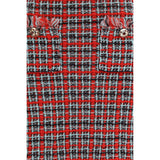 Self-Portrait Red Cotton Midi Skirt