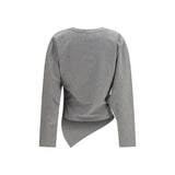 Ganni Gray Cotton Long Sleeve T-Shirt